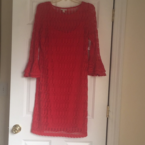 Dress Barn Dresses & Skirts - Crochet bell sleeve dress from Dress Barn